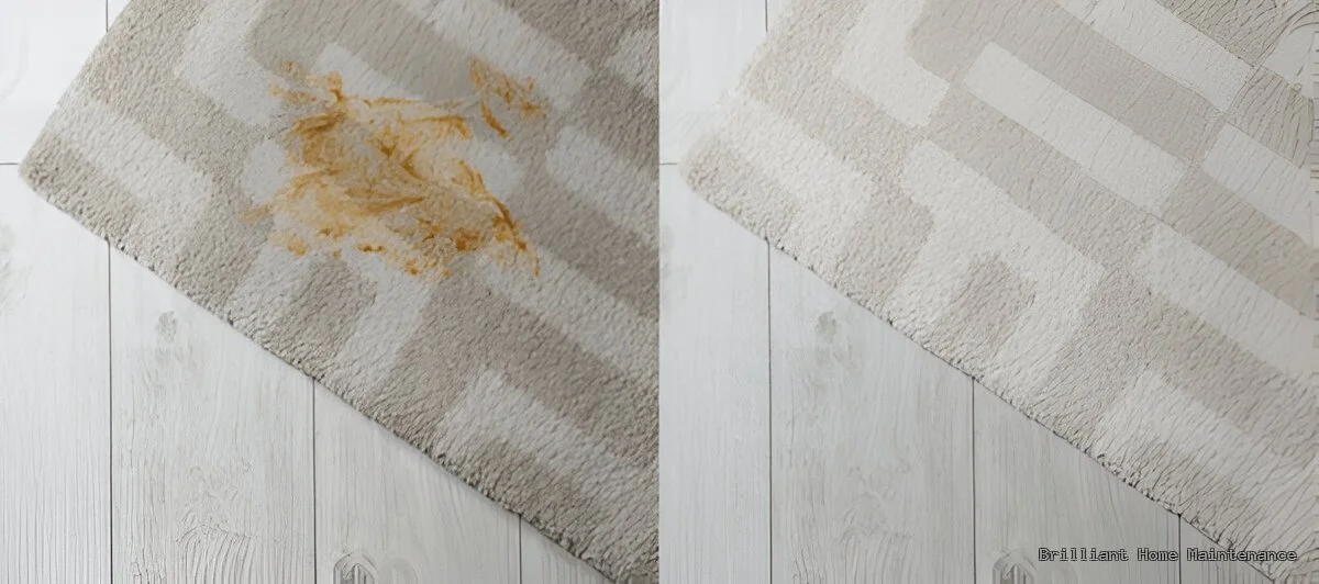 Carpet stain removal before and after by Brilliant Home Maintenance