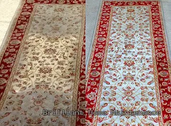 Oriental rug cleaning before and after by Brilliant Home Maintenance